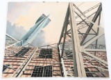 GLENN SKIDMORE USS SHENANDOAH OIL PAINTING