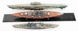 MODEL WWII GERMAN & BRITISH BATTLESHIP MODELS