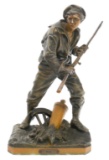 FRENCH NAVY BRONZE STATUE by BRADLEY & HUBBARD