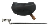 CIVIL WAR CARTRIDGE BOX AND LAND PATTERN BAYONET