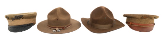 20TH C. US ARMY VISOR CAPS & CAMPAIGN HATS