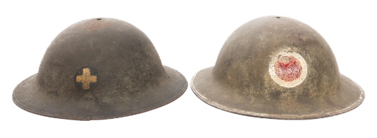 WWI US 33rd & 37th DIVISION M1917 HELMET SHELLS