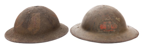 WWI US AEF 1st & 30th DIVISION M1917 HELMET SHELLS