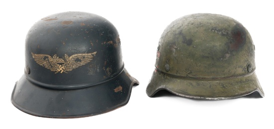 WWII GERMAN BEADED M35 & M38 GLADIATOR HELMETS