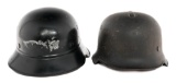 WWII GERMAN LUFTSCHUTZ & FIRE POLICE HELMETS