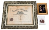 CIVIL WAR VET NAMED GAR BADGE - 14K GOLD & DIAMOND