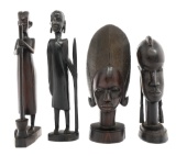 AFRICAN EBONY WOOD TRIBAL CARVED FIGURINES