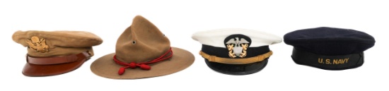 WWI - WWII US ARMED FORCES VISOR CAPS & HEADGEAR