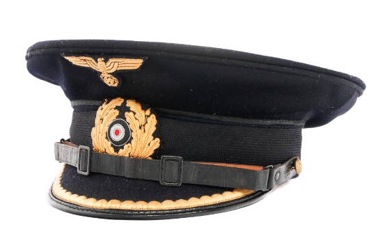 WWII GERMAN KRIEGSMARINE JUNIOR OFFICER VISOR CAP