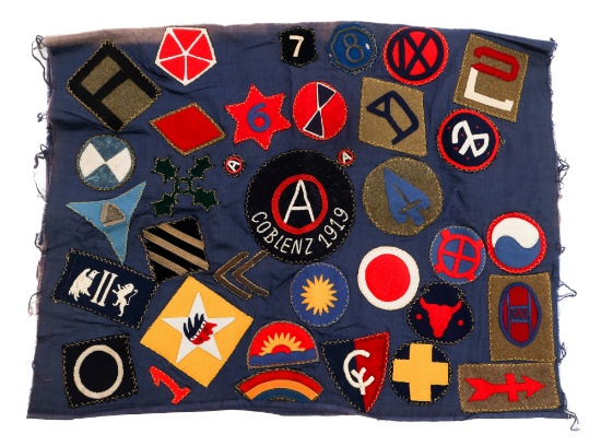 WWI AEF OCCUPATION PATCHES SOUVENIR TAPESTRY