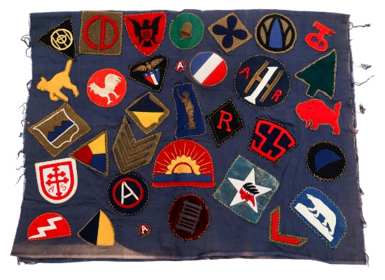 WWI AEF OCCUPATION US PATCHES SOUVENIR TAPESTRY