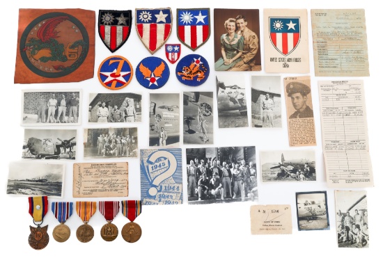 WWII USAAF CBI 425th BOMB SQ GROUPING - THOMPSON
