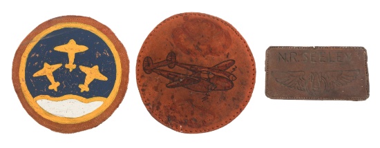 WWII USAAF 402nd BS & P-38 FIGHTER LEATHER PATCHES