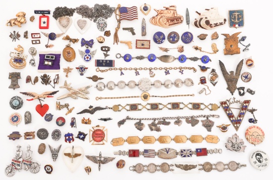 WWII US SWEETHEART JEWELRY & HOMEFRONT PINS