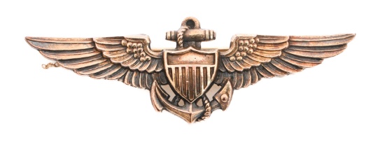 WWII US NAVY NAMED 1/20-10K AVIATOR WINGS