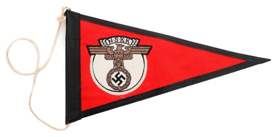 WWII GERMAN NSKK VEHICLE PENNANT FLAG
