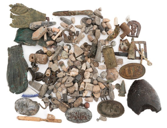 CIVIL WAR DUG RELICS, BUTTONS & UNIFORM ITEMS