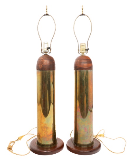 WWII US ARMY M19 90mm ARTILLERY SHELL LAMPS