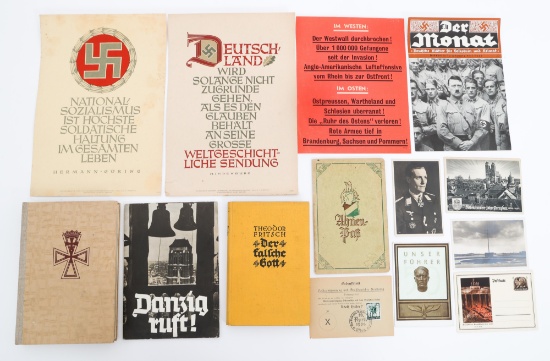 WWII GERMAN BOOKS, POSTERS, & POST CARDS