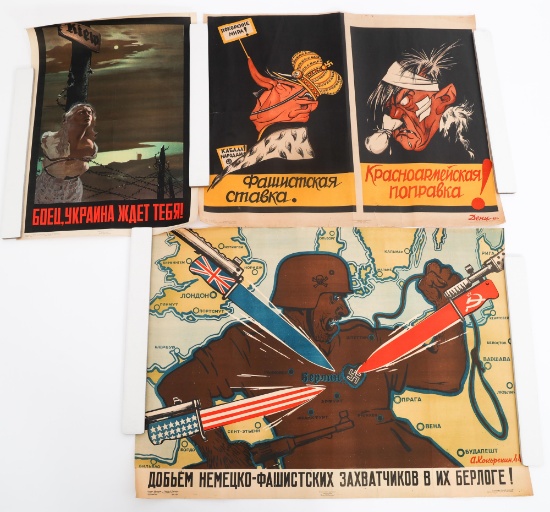 WWII SOVIET ANTI-GERMAN PROPAGANDA POSTERS