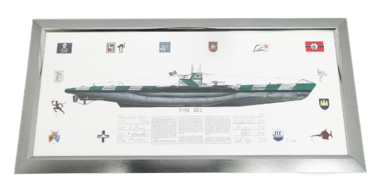 WWII GERMAN U-BOAT COMMANDER SIGNED PRINT