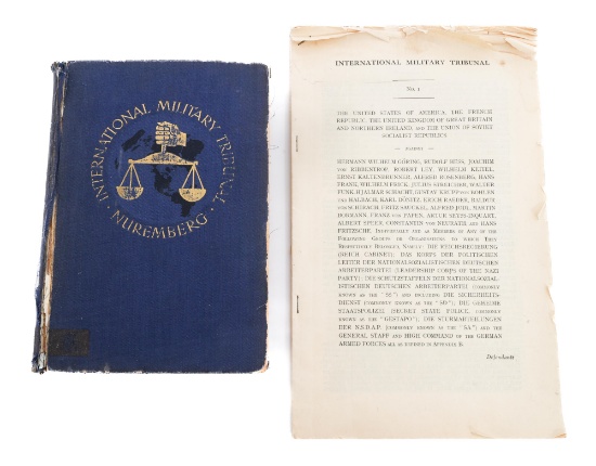 WWII NUREMBERG TRIALS INDICTMENT & PROCEEDING BOOK