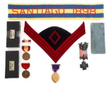 19th C. US NAMED PURPLE HEART, MEDALS, & INSIGNIA