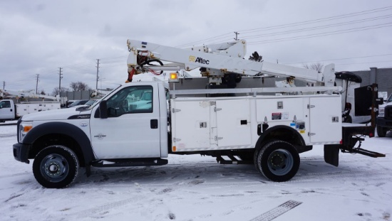 2014 ALTEC AT37G ARTICULATING TELESCOPIC BOOM & BUCKET MOUNTED ON 2014 FORD F550XL SUPER DUTY 4X4