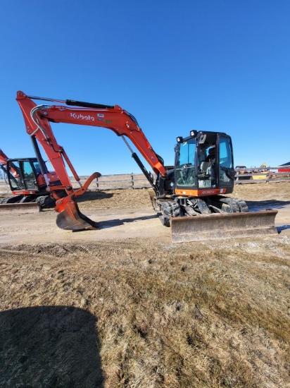 2021 KUBOTA KX080-4, 8-TON CAPACITY CRAWLER EXCAVATOR, S/N 10959 (1,366 HRS) C/W KUBOTA K9980CS