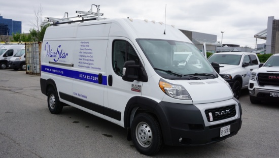 2021 RAM PROMASTER 3500 HIGH ROOF CARGO VAN (159 WB) W/ V6 3.6L GAS ENGINE, LADDER RACK, CONSTRUCTIO