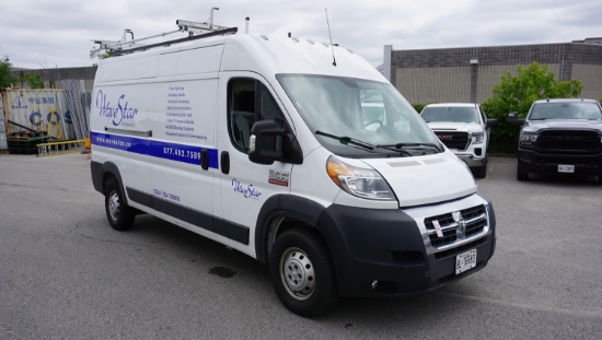 2018 RAM PROMASTER 2500 HIGH ROOF CARGO VAN (159 WB) W/ V6 3.6L GAS ENGINE, LADDER RACK, WORK LIGHT,
