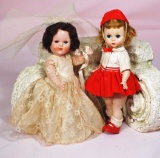 TWO HARD PLASTIC 8-INCH DOLLS. $80/140