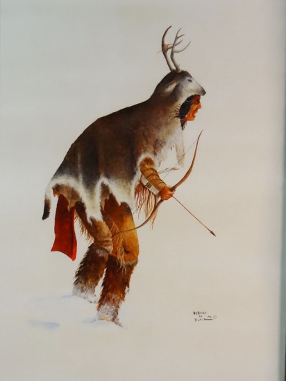 Blair, Robert, Blackfeet Hunter, oil on board, 16" x 12", 1975