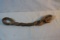 Buffalo hide/tongue scale; Vintage rawhide hobbles; Bone handled indian kni
