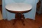 Ornate walnut parlor table w/marble top
