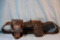 2 vintage single and double loop holsters, F. M. Stern and J. B. Crook make