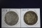 2 Morgan dollars: 1878 S, 1901 O