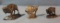 3 Markey  sterling silver buffalo, miniatures, 2-3