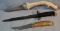 U. S. Navy bayonet and 2 other knives