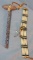 2 whale bone necklaces, beaded small hammer, small peace pipe, all newer