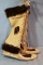 Lakota Sioux beaded moccasins, fur trimmed, newer