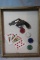 Gambler's S & W .32 w/playing cards and poker chip, framed