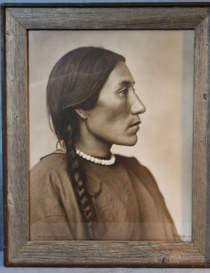 Huffman, L. A. print, Mrs. Bad Gun, Gros Ventre, 12" x 14", framed