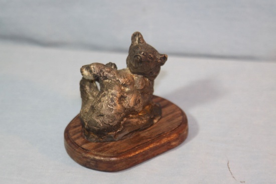 4 sterling silver sculptures by Joe Halko, all AP/24, all 3" h. Bear Scratc