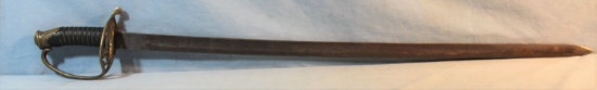 U. S. Cavalry sword, 33" blade, blade marked CSA, brass hilt