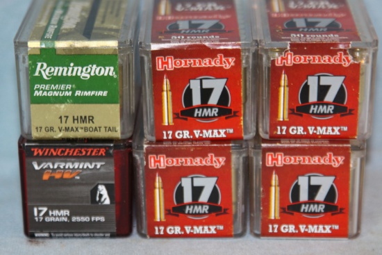 6 boxes .17 HMR, 17 grain V-Max