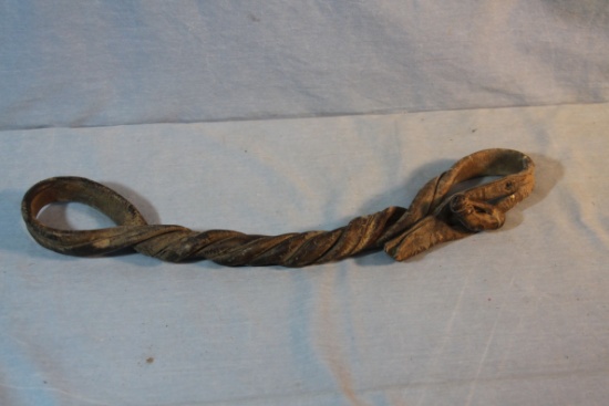 Buffalo hide/tongue scale; Vintage rawhide hobbles; Bone handled indian kni