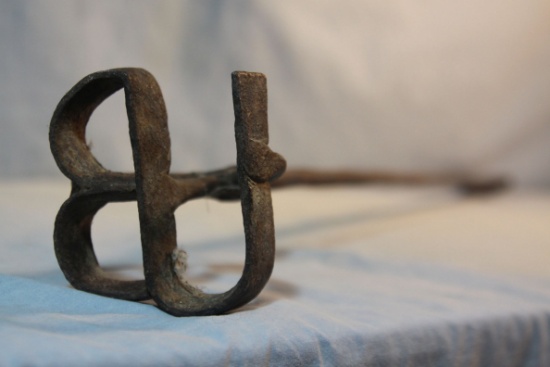 Branding iron and 2 beef gambrels