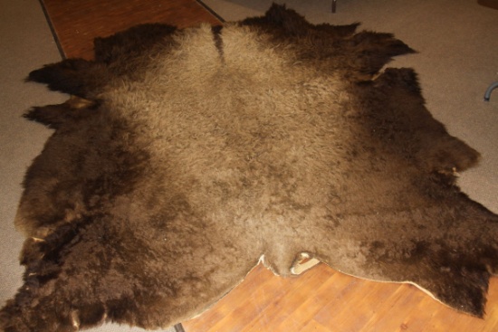 Buffalo rug, Fort Peck, MT ranch, 68" w x 92" long