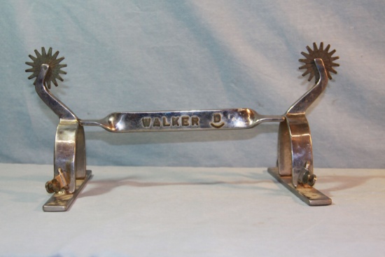 Ed Sims, Uvalde, TX., spurs, mtd on boot scraper from Walker Ranch, Anacond